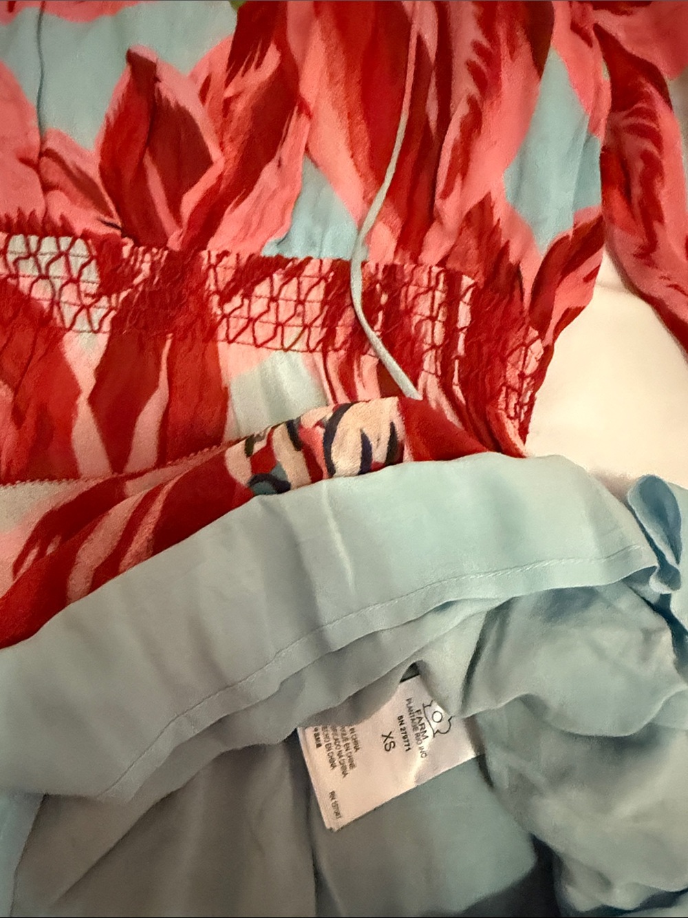 FARM Rio Red & Light Blue Azalea Mini Dress - Picture 7 of 13